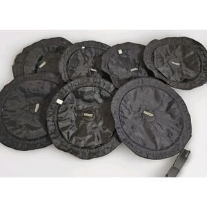 8 Pcs Velvet Jewelry Drawstring Pouch Bag Med Black Satin Lined EUC Travel 8.5"‎